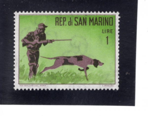 SAN MARINO(�긶����)-#529-1 I-HUNTER WITH DOG(��ɰ�)-1962.8.25��