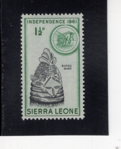 SIERRA LEONE(�ÿ��󸮿�)-#210-1 1/2p-BUNDU MASK(��� ����ũ)-1961.4.27��