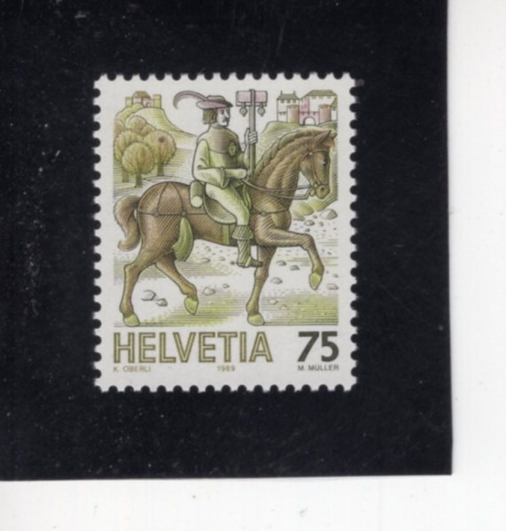 SWITZERLAND(������)-#788-75c-17TH CENT, COURIER(17����, ������)-1989.3.7��