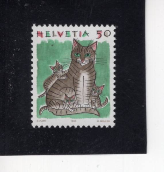 SWITZERLAND(������)-#871-50c-HOUSE CATS(������)-1990.3.6��