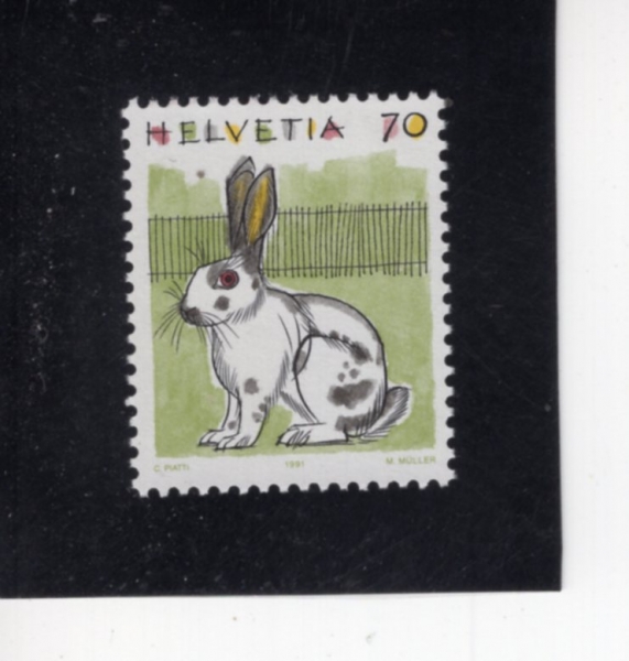 SWITZERLAND(������)-#872-70c-RABBIT(�䳢)-1991.1.15��