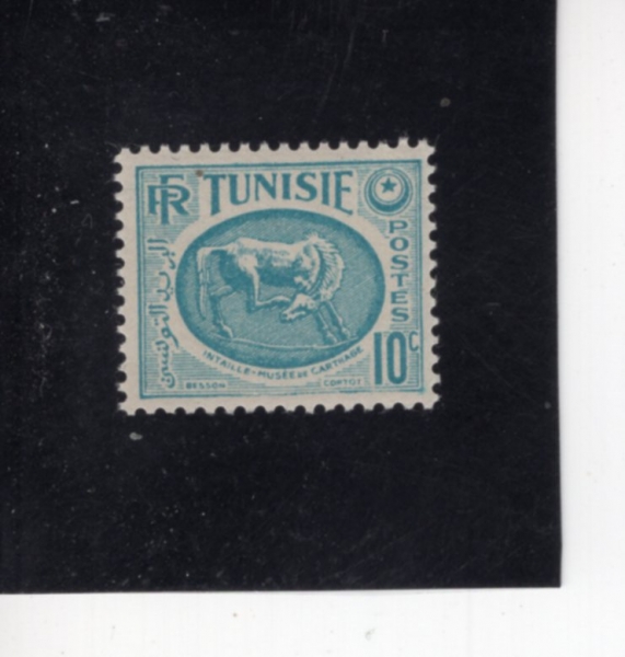 TUNISIA(Ƣ����)-#213-10c-HORSE, CARTHAGE MUSEUM(��, ī��Ÿ�� �����ڹ���)-1950.12.26��