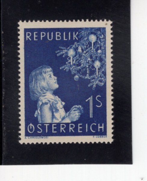 AUSTRIA(����Ʈ����)-#597-1s-CHRISTMAS(ũ��������)-1954.11.30��