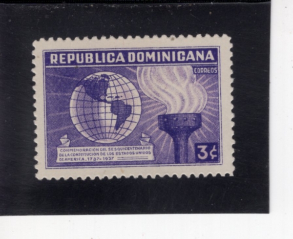 DOMINICA REPUBLIC(���̴�ī ��ȭ��)-#333-3c-GLOBE AND TORCH OF LIBERTY(����, ������ ȶ��)-1938.2.22��