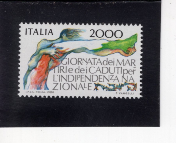ITALY(��Ż����)-#1677-2000 I-MEMORIAL DAY FOR INDEPENDENCE MARTYRS(���� ������ �߸���)-1986.5.31��