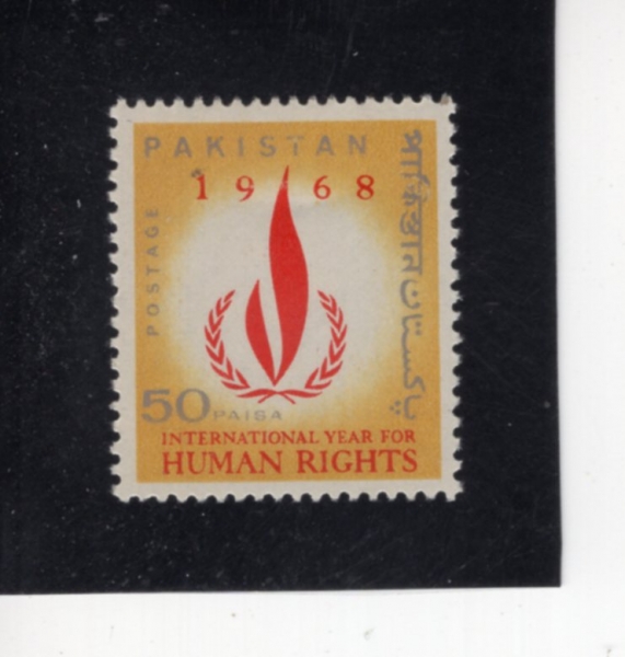 PAKISTAN(��Ű��ź)-#249-50p-HUMAN RIGHTS FLAME(�α�)-1968.1.31��