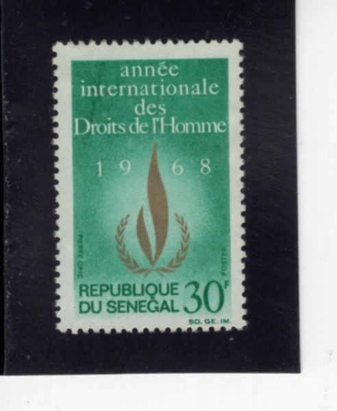 SENEGAL(���װ�)-#298-30fr-HUMAN RIGHTS FLAME(�α�)-1968.1.20��
