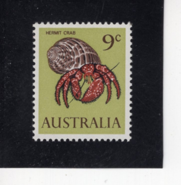 AUSTRALIA(����Ʈ���ϸ���)-#404-9c-HERMIT CRAB(�Ҷ��)-1966.2.14��