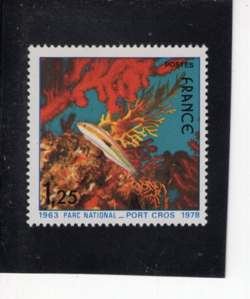 FRANCE(������)-#1605-1.25fr-FISH AND CORALS(���, ��ȣ)-1978.4.15��