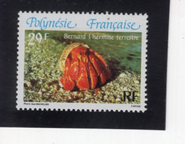 FRENCH POLYNESIA(�������� �����׽þ�)-#428-29fr-HERMIT CRAB(�Ҷ��)-1986.1.22��