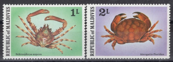 MALDIVE ISLANDS(����� ����)-#758~9(2��)-CRABS(��)-1978.8.30��