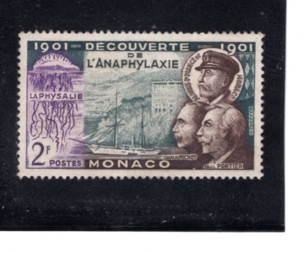 MONACO(����)-#303-2fr-PHYSALIA AND LABORATORY SHIP HIRONDELLE II(�ǻ츮�� ������, ���е� II ����)-1953.6.29��