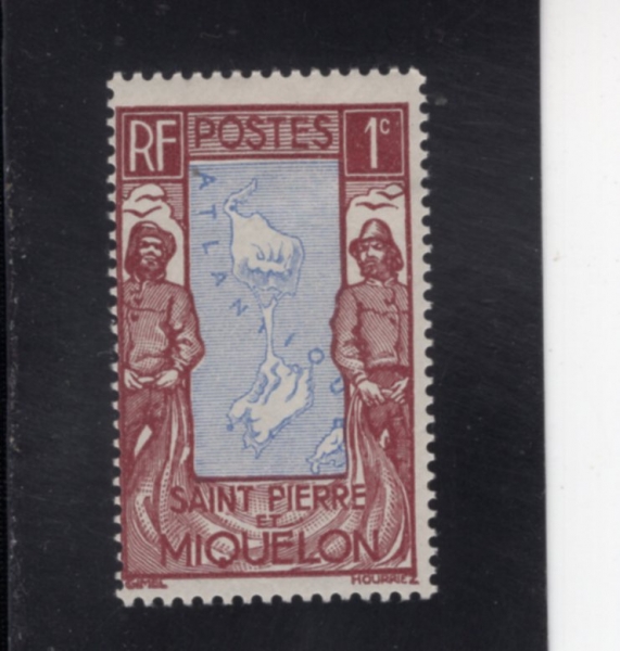ST. PIERRE & MIQUELON(������ ��������)-#136-1c-MAO AND FISHERMAN(����, ���)-1932��
