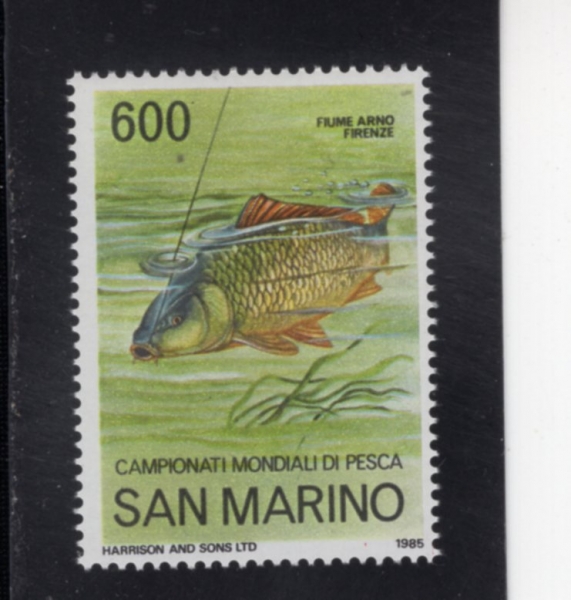 SAN MARINO(�긶����)-#1093-600 I-HOOKED FISH(���ÿ� �ɸ� ������)-1985.9.11��