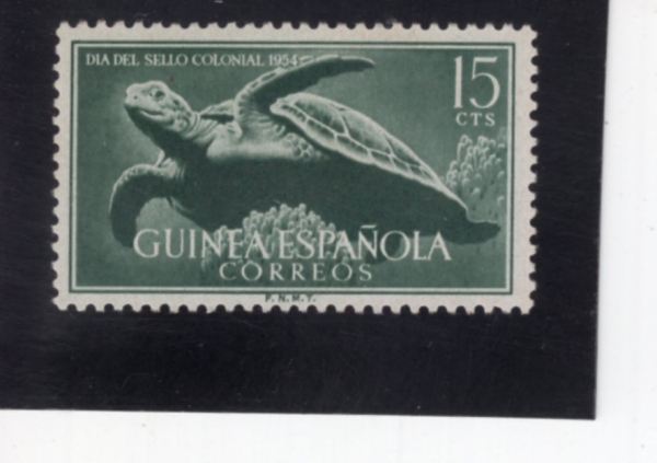SPANISH GUINEA(�����η� ���)-#335-15c-TURTLE(�ź���)-1954.11.23��