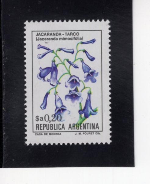 ARGENTINA(�Ƹ���Ƽ��)-#1431-20c-JACARANDA MIMOSI-FOLIA(��ī���� �̸��������)-1983��