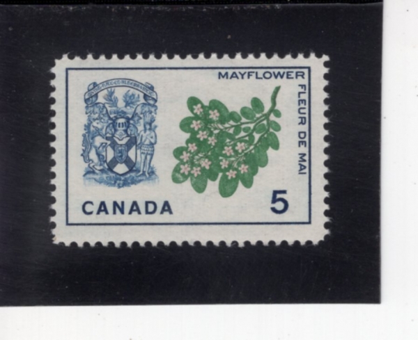CANADA(ĳ����)-#420-5c-MAYFLOWER AND ARMS OF NOVA SCOTIA(�����ö�� ��, ��ٽ��ڻ��� ����)-1965.2.3��