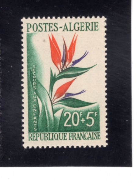 ALGERIA(������)-#B95-20+5fr-BIRD-OF-PARADISE FLOWER(��Ʈ����ġ�� ��������)-1958.6.14��