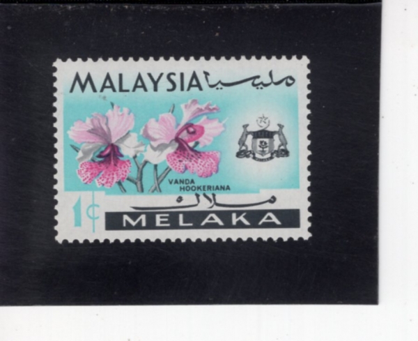 MALAYA-MELAKA(����ī ��)-#67-1c-VANDA HOOKERIANA AND STATE CREST(���ʸ������� ���ɸ��Ƴ�, ����ī ����)-1965.11.15��