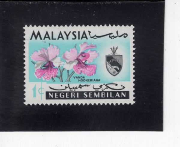 MALAYA-NEGRI SEMBILAN(�װԸ� ������ ��)-#76-1c-VANDA HOOKERIANA AND STATE CREST(���ʸ������� ���ɸ��Ƴ�, �װԸ� ������ ����)-1965.11.15��