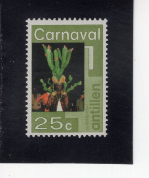 NETHERLANDS ANTILLES(�״����� ��ƿ����)-#388-25c-DANCER WITH CACTUS HEADDRESS(������ �Ӹ���� �� ����)-1977.1.20��