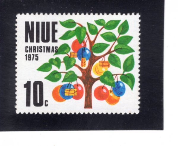 NIUE(�Ͽ쿡)-#176-10c-BALLOONS AND GIFTS HANGING FROM TREE(ǳ��, ������ �ɸ� ����)-1975.10.29��