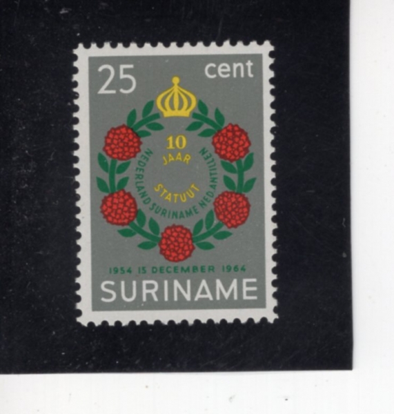 SURINAM(������)-#315-25c-FAJA LOBBI WREATH(���� �κ��� ȭȯ)-1964.12.15��