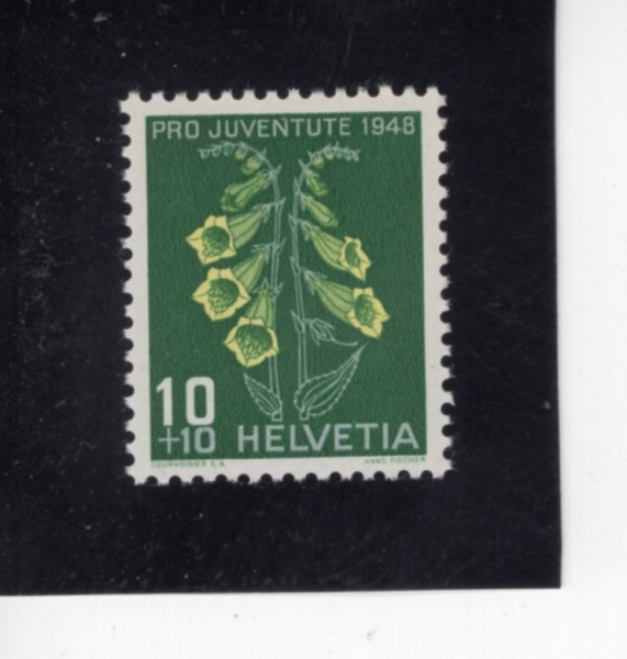 SWITZERLAND(������)-#B180-10+10c-FOXGLOVE(�����尩)-1948.12.1��