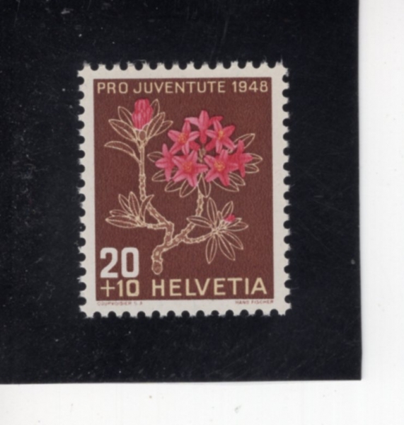 SWITZERLAND(������)-#B181-20+10c-ALPINE ROSE(������ ���)-1948.12.1��