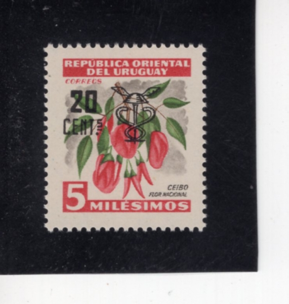 URUGUAY(������)-#639-20c on 5m-CEIBO, NATL. FLOWER(���̺� ����Ʈ����)-1958��