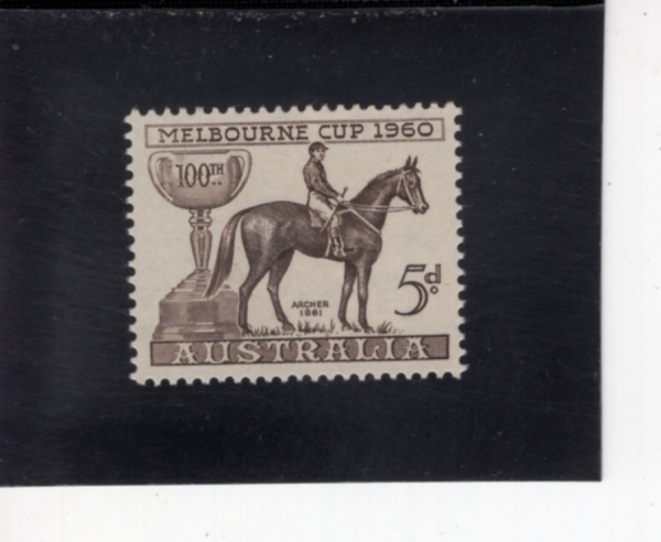 AUSTRALIA(����Ʈ���ϸ���)-#337-5p-MELBOURNE CUP AND ARCHER, 1861 WINNER(����� ��, ��ó)-1960.10.12��