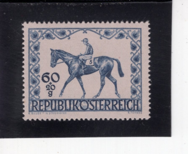 AUSTRIA(����Ʈ����)-#B207-60+20g-RACE HORSE AND JOCKEY(���ָ�, ���)-1947.6.29��