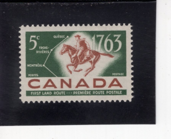 CANADA(ĳ����)-#413-5c-POSTRIDER AND FIRST LAND MAIL ROUTES(���� ���, ���� ���� ����)-1963.9.25��