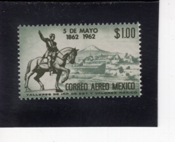 MEXICO(�߽���)-#C260-1p-GEN. IGNACIO ZARAGOZA AND VIEW OF PUEBIA(�̱׳��ÿ� ������, Ǫ������ ����)-1962.5.5��