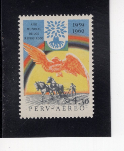 PERU(���)-#164-4.30s-WRY EMBLEM, DOVE, RAINBOW AND FARMER(����, ����, ������, ���)-1960.4.7��