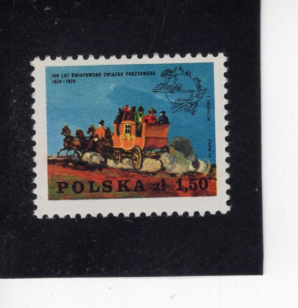 POLAND(������)-#2029-1.50z-MAIL COACH AND UPU EMBLEM(��������, ������)-1974.3.20��