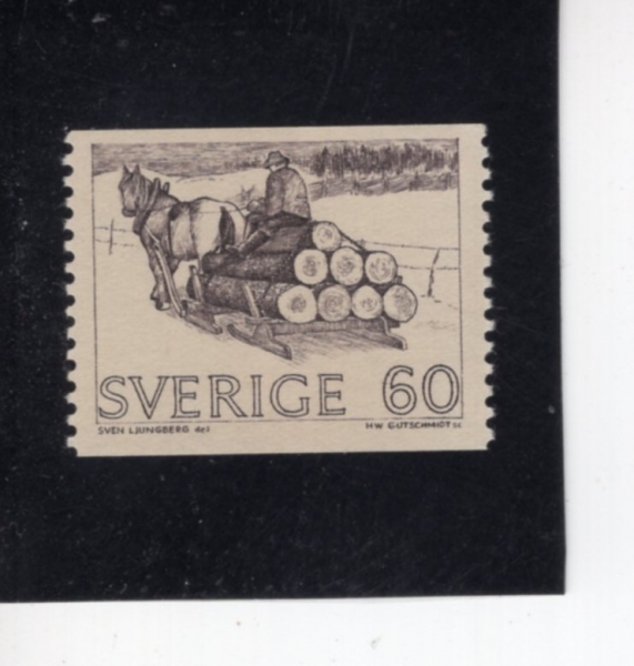 SWEDEN(������)-#747-60o-HORSE-DRAWN TIMBER SLED(���� ���� ���� ���)-1971��