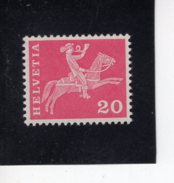 SWITZERLAND(������)-#385-20c-POSTILION ON HORSEBACK(����ƿ����)-1960��