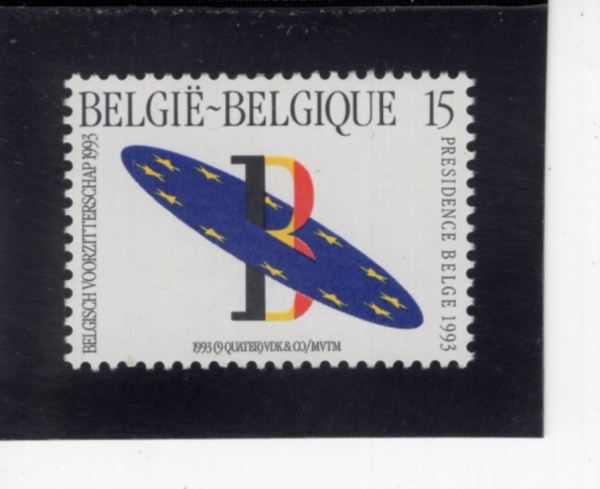 BELGIUM(���⿡)-#1500-15fr-BELGIAN PRESIDENCY OF EUROPEAN COMMUNITY COUNCIL(�������� �̻�ȸ ���屹)-1993.8.9��