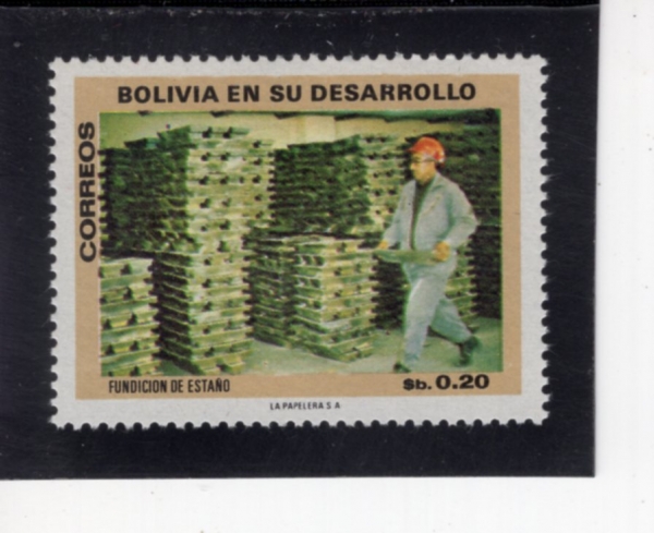 BOLIVIA(�������)-#555-20c-TIN INDUSTRY(�ּ� ���)-1973.11.26��