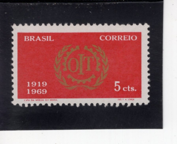 BRAZIL(�����)-#1123-5c-ILO EMBLEM(�����뵿�ⱸ)-1969.5.13��
