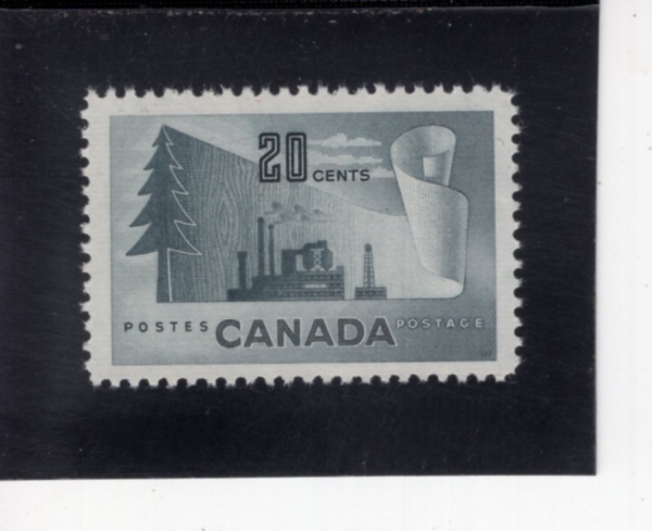CANADA(ĳ����)-#316-20c-SYMBOLS OF NEWSPRINT PAPER PRODUCTION(�Ź��� �μ� ���)-1952.4.1�� 