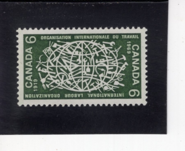 CANADA(ĳ����)-#493-6c-GLOBE AND TOOLS OF VARIOUS TRADES(����, �پ��� ����)-1969.5.21��