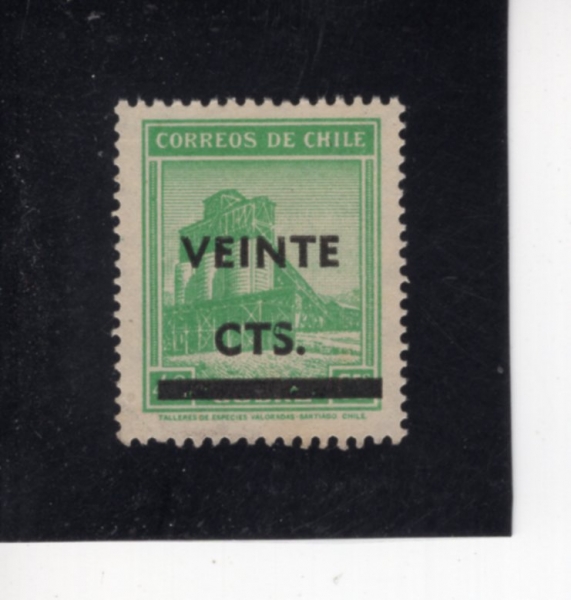 CHILE(ĥ��)-#253-20c on 40c-COPPER MINE(���� ����)-1948��