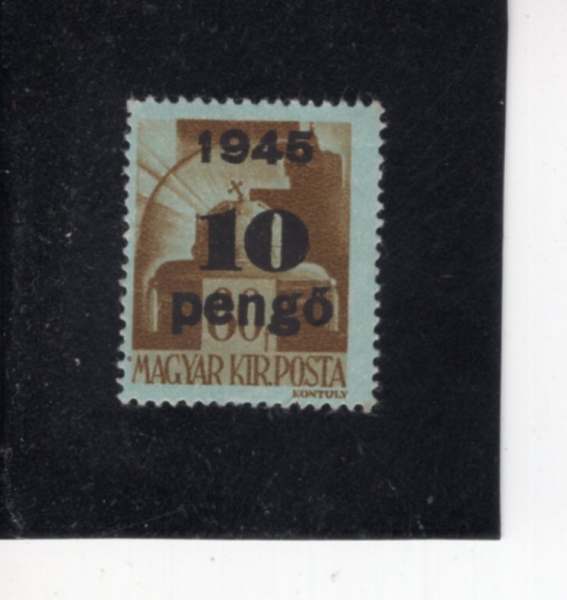 HUNGARY(�밡��)-#672-10p on 80f-CROWN OF ST. STEPHEN(�� ������ �հ�)-1945��