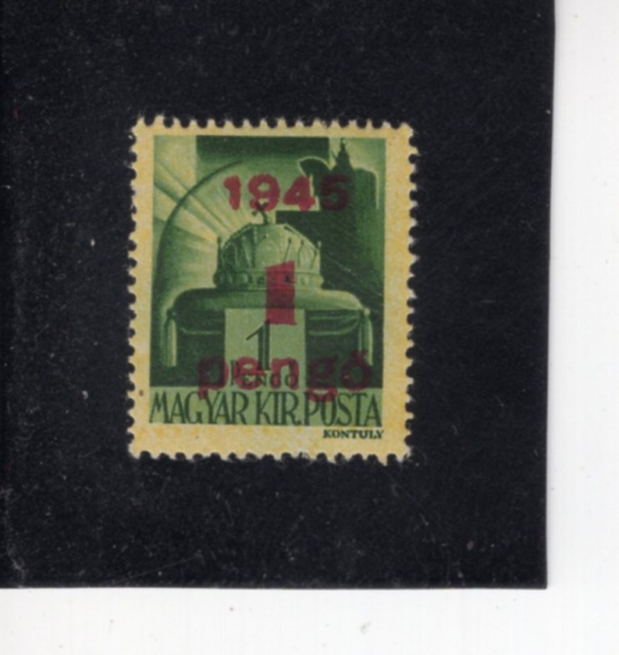 HUNGARY(�밡��)-#686-1p on 1p-CROWN OF ST. STEPHEN(�� ������ �հ�)-1945��