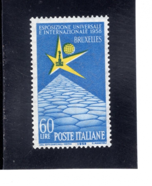 ITALY(��Ż����)-#744-25 I-BRUSSELS FAIR EMBLEM(��� �ڶ�ȸ)-1958.6.12��