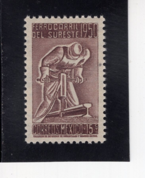 MEXICO(�߽���)-#870-15c-RAILROAD LABORER(ö�� �ٷ���)-1950.5.24��