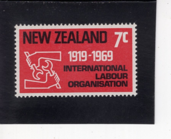 NEW ZEALAND(��������)-#421-7c-ILO EMBLEM(�����뵿�ⱸ)-1969.2.11��