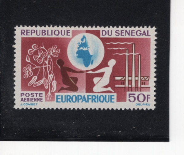 SENEGAL(���װ�)-#C36-50fr-PEANUTS, GLOBE, FACTORY, FIGURES OF \"AFRICA\", AND \"EUROPE\"(����, ����, ����, ������ī. ������ ����)-1964.7.20��